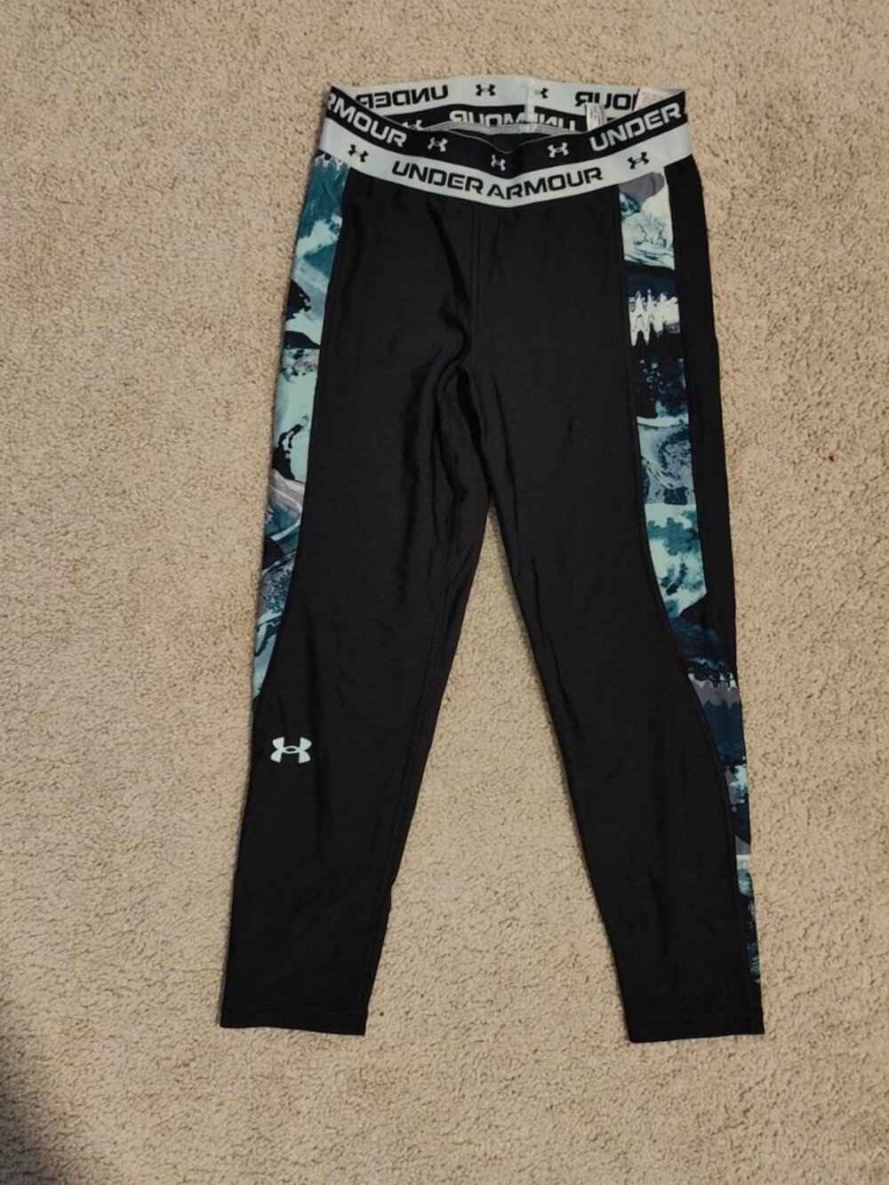 Under Armour Kids' Black and Blue Leggings